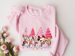 Disneyland Christmas Sweatshirt, Pink Disneyland Sweater, Mickey And Friends Sweatshirt, Christmas Gift, Gift For Women