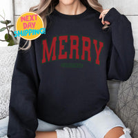 Merry Christmas Sweatshirt,  Christmas Shirts,  Holiday Sweater, Christmas Gift, Retro Merry Christmas Sweatshirt, Christmas Shirt for Women