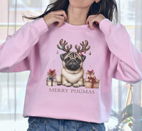 Merry Pugmas Sweat, Dog Lover Gift, Funny Christmas Sweat, Animal Lover Sweat, Dog Mom Shirt, Christmas Pugs Shirt, Christmas Party Gift