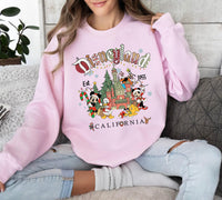 Vintage Disneyland Christmas Sweatshirt, Mickey and Friends Christmas Sweatshirt, Disneyland Sweatshirt, Christmas Family Sweatshirt