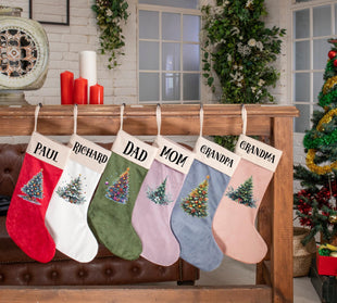 Christmas Stocking, Christmas Tree Stocking Velvet, Christmas Decoration Stocking, Christmas Gift for Family