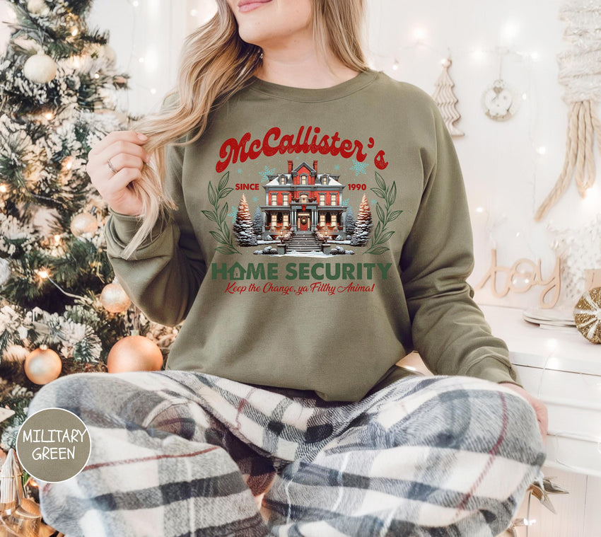 McCallister Home Security Sweatshirt, Home Alone Sweater, Christmas Movie Sweater, Funny Christmas Sweatshirt, McCallister Hoodie