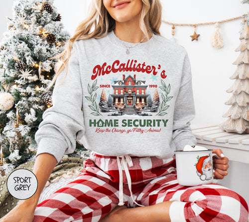 McCallister Home Security Sweatshirt, Home Alone Sweater, Christmas Movie Sweater, Funny Christmas Sweatshirt, McCallister Hoodie