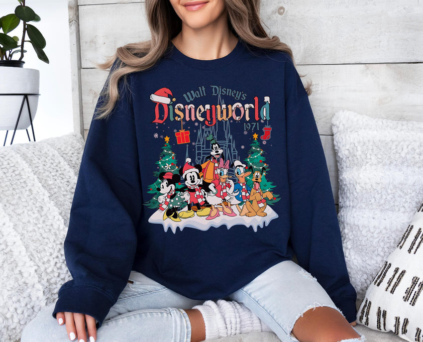 Walt Disney Christmas Sweatshirt, Disney Christmas Crewneck, Christmas Gift, Mickey and Friends Christmas Shirt