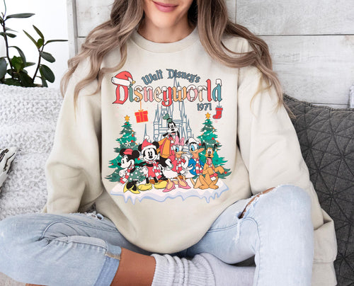 Walt Disney Christmas Sweatshirt, Disney Christmas Crewneck, Christmas Gift, Mickey and Friends Christmas Shirt