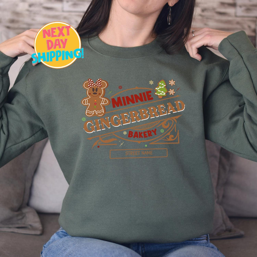 Minnie Gingerbread Cookie Comfort Colors Sweatshirt, Minnie Christmas Shirt, Minnie Xmas Shirt, Very Merry Christmas Party, Minnie Cookie