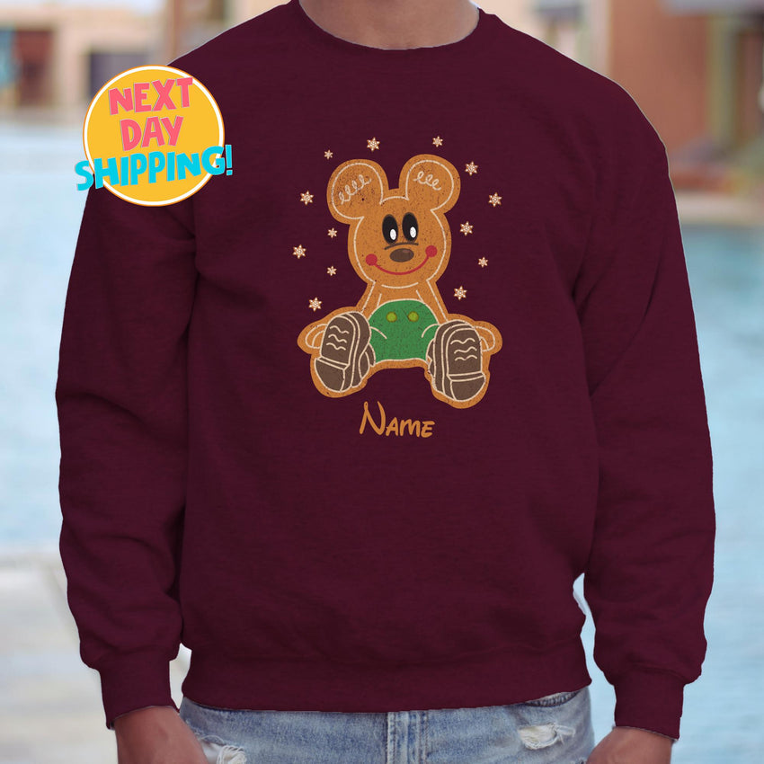 Disney Gingerbread Christmas Sweatshirt, Christmas Cookies, Custom Mickey Shirt, Retro Mickey Gingerbread, Merry Christmas Party