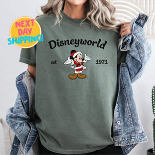 Comfort Colors Disneyworld Christmas Shirt, Disney Mickey And Friends Shirt, Disney World Est 1971 Xmas Sweater, Disneyworld Xmas Trip Gift