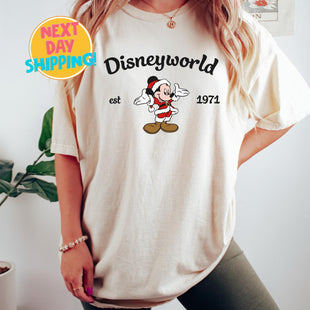 Comfort Colors Disneyworld Christmas Shirt, Disney Mickey And Friends Shirt, Disney World Est 1971 Xmas Sweater, Disneyworld Xmas Trip Gift