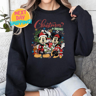 Christmas On Main Street Sweatshirt, Mickey and Minnie  Sweatshirt, Very Merry Christmas, Christmas Party Shirt, Disney Family Christmas Tee