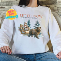 Let it Snow Christmas Sweatshirt, Christmas Shirts for Women, Christmas Gift, Xmas Holiday Sweatshirt, Christmas Sweatshirt