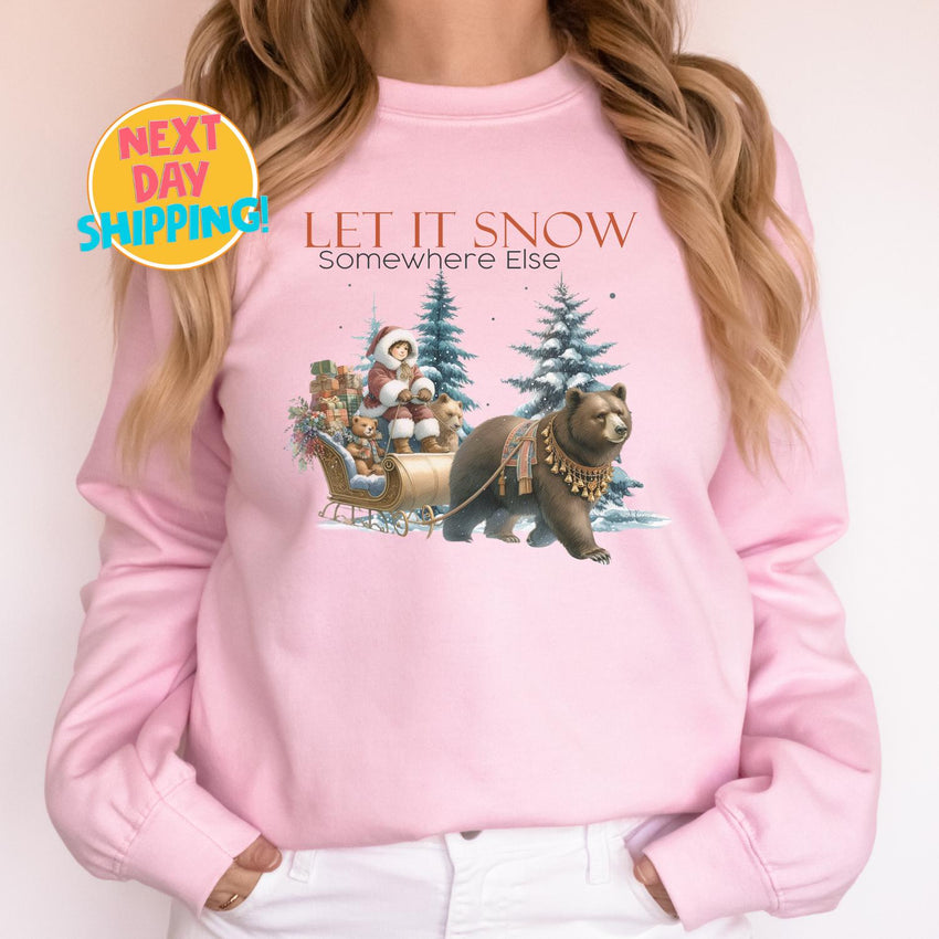 Let it Snow Christmas Sweatshirt, Christmas Shirts for Women, Christmas Gift, Xmas Holiday Sweatshirt, Christmas Sweatshirt