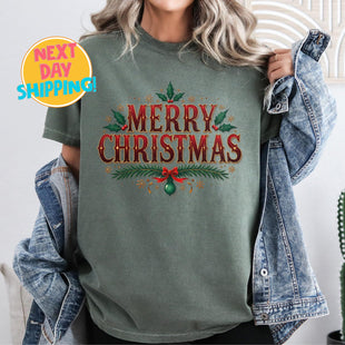 Comfort Colors Christmas Sweatshirt, Vintage Merry Christmas, Christmas Shirt for Women, Christmas Crewneck Sweatshirt, Christmas Gift