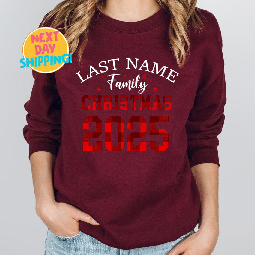 Custom Family Name Christmas 2025, Family Matching Shirt, Christmas Party Shirt, Custom Name Christmas Shirt, Christmas Gift