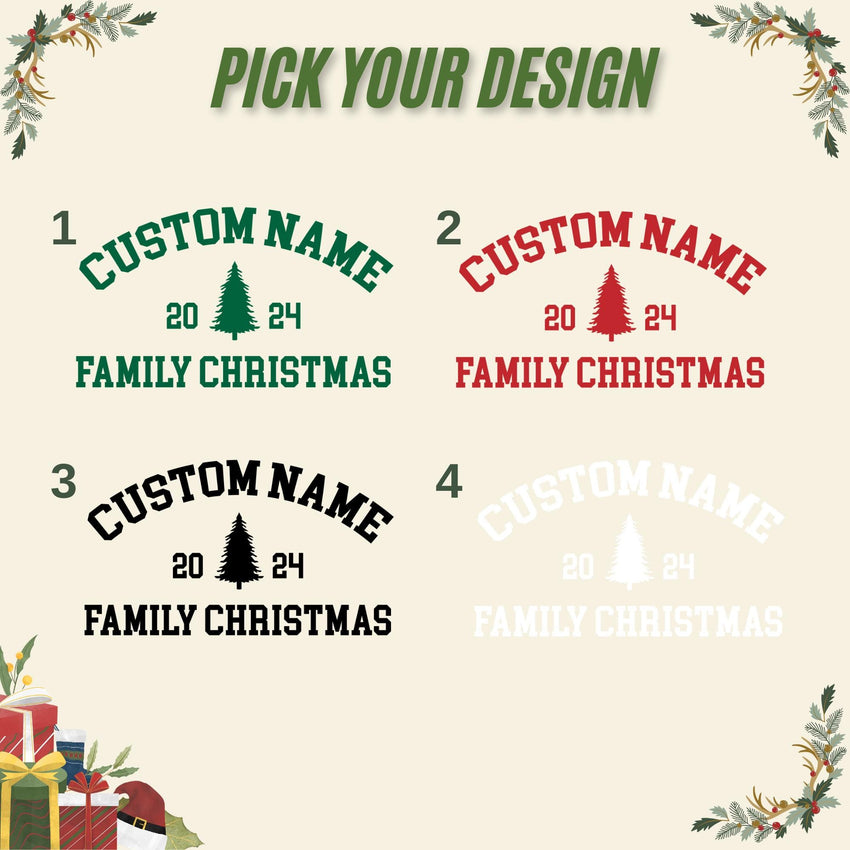 Comfort Colors Family Holiday Matching shirts, Custom Name Christmas Tree Sweatshirt, Xmas Party Outfit