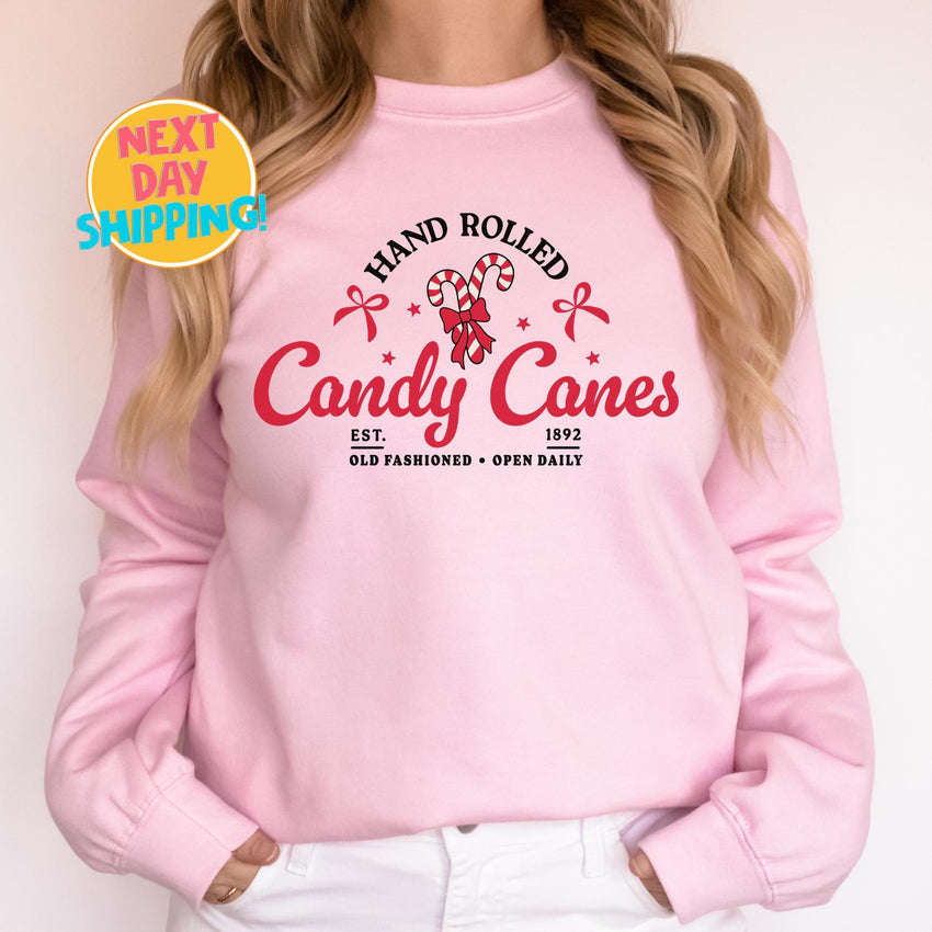 Candy Cane Shirt, Christmas Sweatshirt, Candy Cane Crewneck, Christmas Gift, Christmas Candy Shirt, Xmas Tee, North Pole Sweater