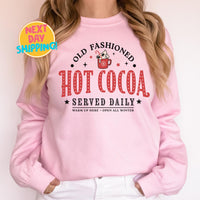 Hot Cocoa Christmas Sweatshirt,, Christmas Party Shirts, Holiday Family Xmas Tee, Christmas Family Shirt, Christmas Movies Shirt