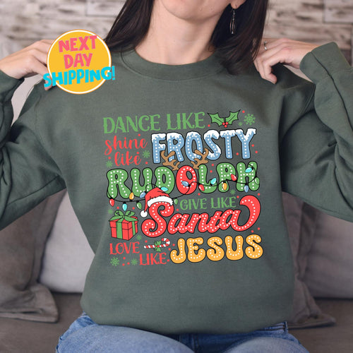 Love Like Jesus Shirt, Merry Christmas Sweatshirt, Jesus Christmas Sweatshirt, Faith Christmas Sweatshirt, Christmas Sweatshirt