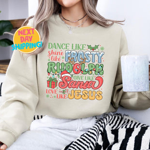 Love Like Jesus Shirt, Merry Christmas Sweatshirt, Jesus Christmas Sweatshirt, Faith Christmas Sweatshirt, Christmas Sweatshirt