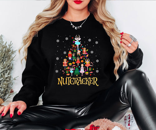 Nutcracker Tree Sweatshirt, Nutcracker Christmas Holiday Sweatshirt, Nutcrackers Christmas Shirt, Ballet Rocking Horse Sugar Plum Fairy