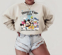 Disney Trip 2024 Sweatshirt, Where Dreaming Comes True, Family Disneyworld Shirt, Disney Sweatshirt, Mickey and Friends Sweatshirt