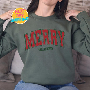 Merry Christmas Sweatshirt,  Christmas Shirts,  Holiday Sweater, Christmas Gift, Retro Merry Christmas Sweatshirt, Christmas Shirt for Women