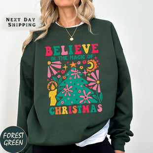 Believe In The Magic Of Christmas Sweatshirt, Cute Christmas Sweatshirt, Magical Christmas Sweatshirt, Santa Claus Sweatshirt