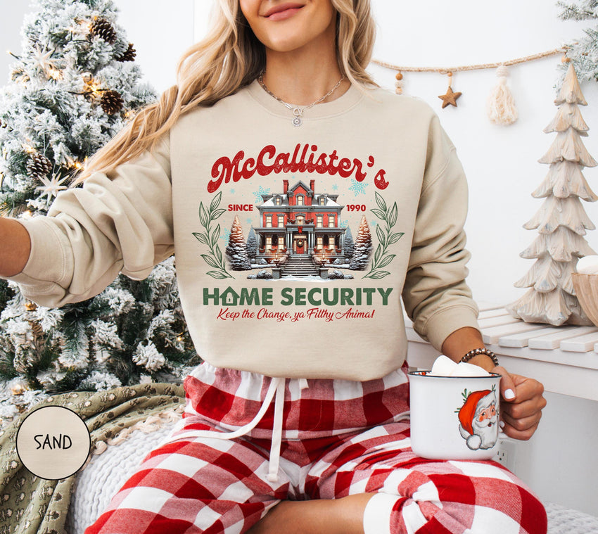 McCallister Home Security Sweatshirt, Home Alone Sweater, Christmas Movie Sweater, Funny Christmas Sweatshirt, McCallister Hoodie