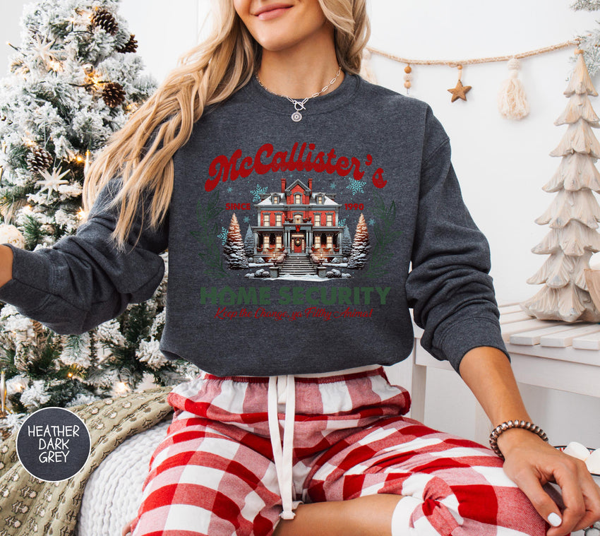 McCallister Home Security Sweatshirt, Home Alone Sweater, Christmas Movie Sweater, Funny Christmas Sweatshirt, McCallister Hoodie