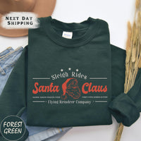 a green sweatshirt with a santa claus t - shirt on it