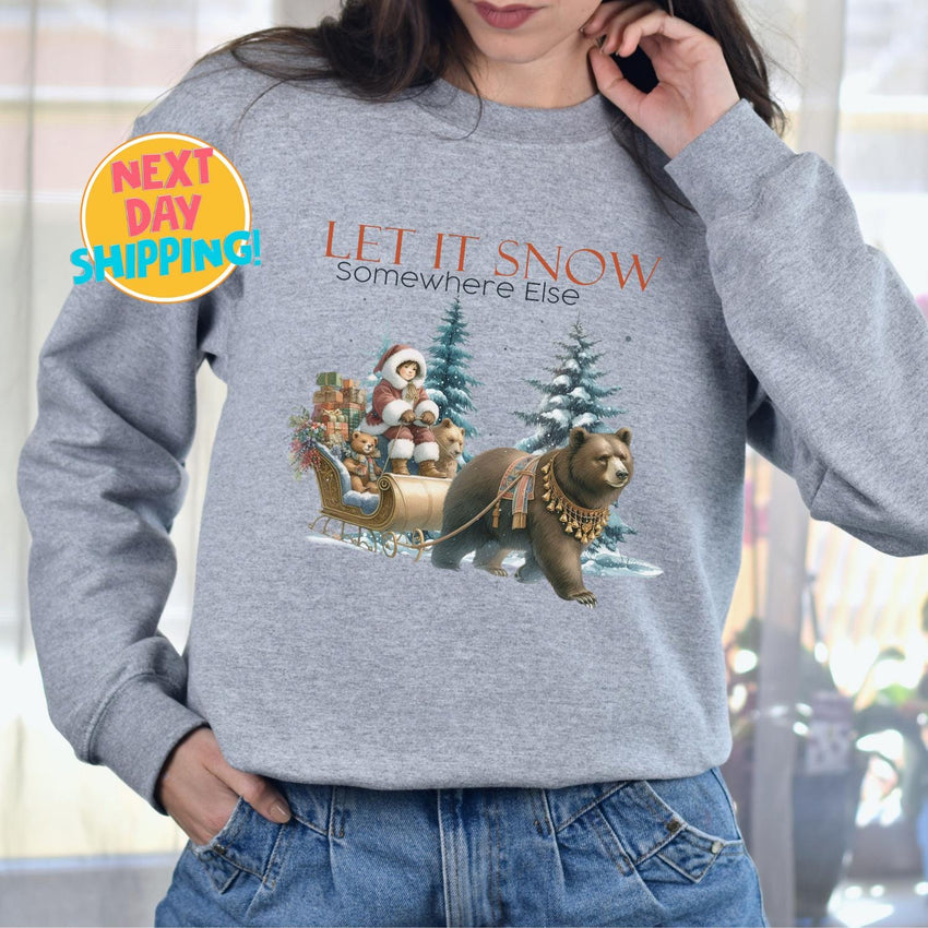 Let it Snow Christmas Sweatshirt, Christmas Shirts for Women, Christmas Gift, Xmas Holiday Sweatshirt, Christmas Sweatshirt