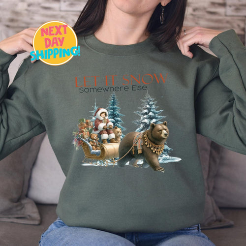 Let it Snow Christmas Sweatshirt, Christmas Shirts for Women, Christmas Gift, Xmas Holiday Sweatshirt, Christmas Sweatshirt