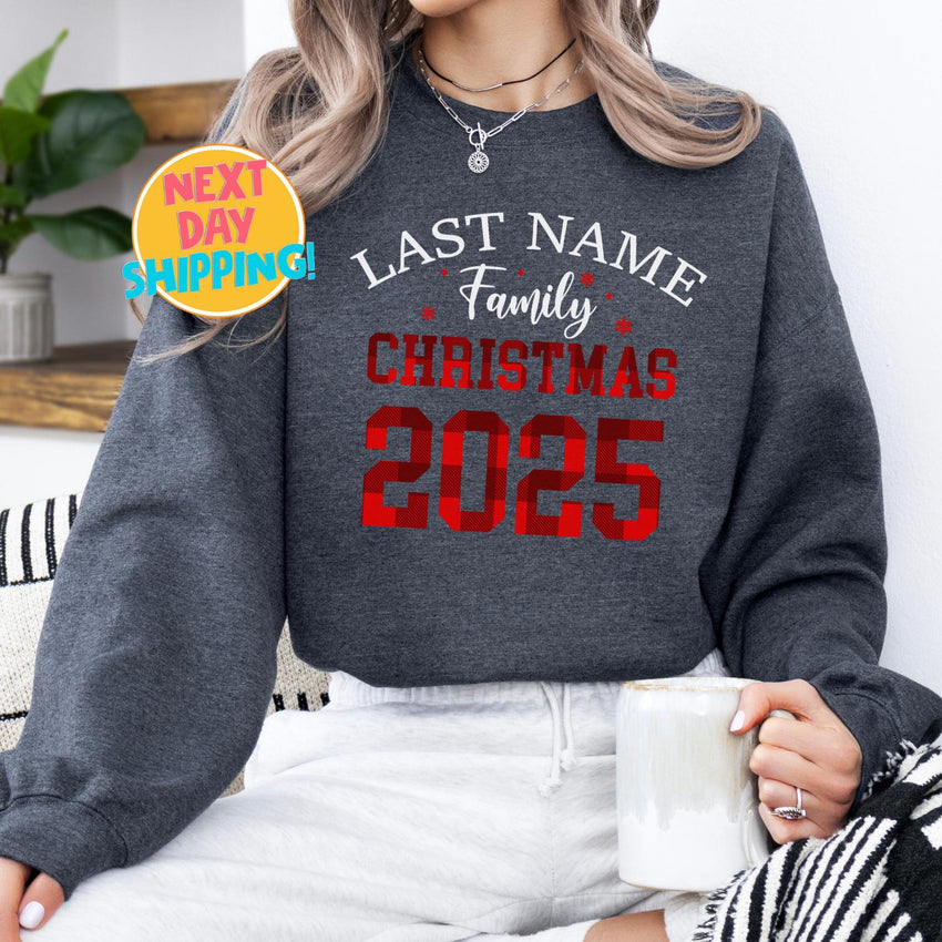 Custom Family Name Christmas 2025, Family Matching Shirt, Christmas Party Shirt, Custom Name Christmas Shirt, Christmas Gift