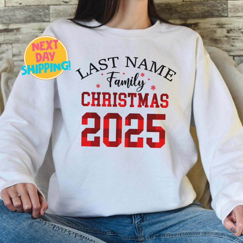 Custom Family Name Christmas 2025, Family Matching Shirt, Christmas Party Shirt, Custom Name Christmas Shirt, Christmas Gift