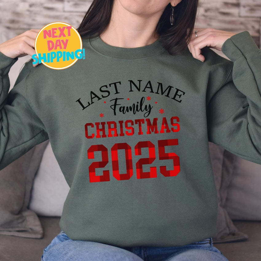 Custom Family Name Christmas 2025, Family Matching Shirt, Christmas Party Shirt, Custom Name Christmas Shirt, Christmas Gift