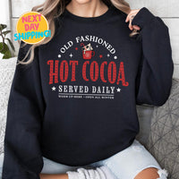 Hot Cocoa Christmas Sweatshirt,, Christmas Party Shirts, Holiday Family Xmas Tee, Christmas Family Shirt, Christmas Movies Shirt