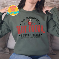 Hot Cocoa Christmas Sweatshirt,, Christmas Party Shirts, Holiday Family Xmas Tee, Christmas Family Shirt, Christmas Movies Shirt