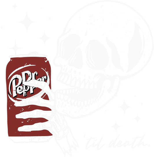 Retro Till Death Dr Pepper Skeleton Skull 0019